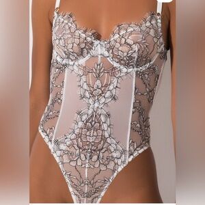 Elegant Lace Bodysuit in Black and White